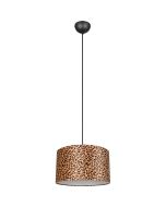 Reality Pardina hanglamp met ronde kap van 40cm van textiel met een luipaard huid print
