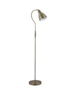 Searchlight Proza EU5026AB antiek bronzen vloerlamp met richtbare metalen ronde kap en een klikschakelaar aan de stang