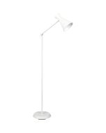 Trio Enzo mat witte leeslamp van 150 cm hoog met scharnierende arm met kapje van metaal