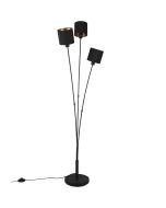 Trio Tommy R46333901 vloerlamp met zwarte kapjes van textiel