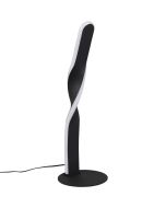 Reality Ginko R55791132 mat zwarte tafellamp met gedraaide zwarte balk met LED aan de randen