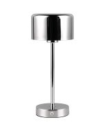 Trio Jeff R59151106 chroom kleurig oplaadbaar tafellampje op batterijen van metaal