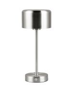 Trio Jeff R59151107 staal kleurig oplaadbaar tafellampje op batterijen van metaal