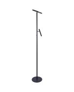 Freelight Stanza S4360Z zwarte uplighter met dunne leeslamp en schijfvormige uplighter