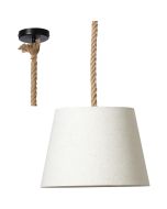Brilliant Sailor 99194/09 hanglamp met kegelvormige witte kap hangend aan een koord van scheepstouw