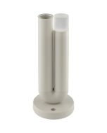 Brilliant Razor zwarte oplaadbare tafellamp van 26 cm hoog met rond rookglazen kap van 12 cm in diameter