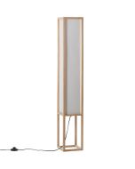 Brilliant Seaside 93093/09 landelijke vloerlamp van gelakt houten raamwerk met kap van textiel ertussen