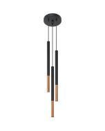 Sollux Mozaica SL.0890 zwart met koperen hanglamp
