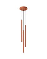 Sollux Pastelo SL.1527 oker rode hanglamp met drie buisvormige kappen