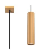 Sollux Karbon SL.1554 goudkleurige geribbelde hanglamp
