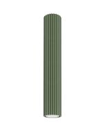 Sollux Karbon SL.1609 olijf groene geribbelde plafondlamp