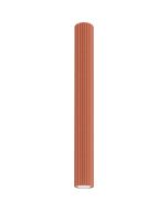 Sollux Karbon SL.1629 oker rode geribbelde plafondlamp