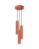Sollux Karbon SL.1633 okerrode geribbelde hanglamp