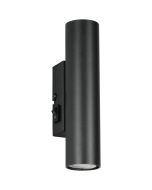Reality Taryn zwarte up down wandlamp met kiepschakelaar van 18 cm hoog met 35mm GU10 lampjes