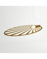 Thoro Lehdet TH.001ZL grote goud kleurige hanglamp met drie staalkabels ter bevestiging