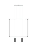 Thoro Rana TH.019CZ hanglampen met zwart vierkant en twee zwart cilindervormige spots voor een GU10 lamp