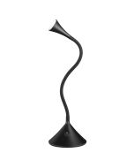 Trio Viper R52391102 zwarte bureaulamp met flexible hals, klein spotje en zwarte schakelaar op de voet