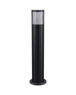 Trio Volga antraciet grijze wandlamp voor buiten met staande lantaarn van 20cm hoog met verticale lamellen langs de lantaarn