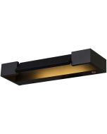 Freelight Parete W1431Z zwarte schilderijlamp met kantelbaar deel waar de LED is geplaatst. rechtsonder een touch dimmer