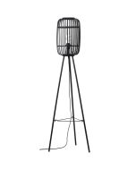 Brilliant Woodrow 94977/76 zwarte tripod met zwarte ovale kap van bamboe spijlen