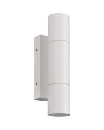 Trio Yamuna witte cilindervormige up down wandlamp voor buiten van 23cm hoog voor smalle GU10 35mm lampjes