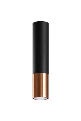 Sollux Lopez SL.945 zwart met koperen plafondlamp