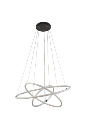 Searchlight Revolve 40176-3BK hanglamp met drie opaal kleurige LED ringen in drie verschillende diameter