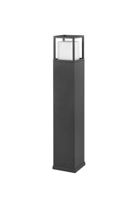 Trio Witham 477860142 antraciet grijze paallamp met wit vierkante LED bak