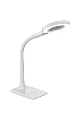 Trio Lupo 527290101 witte tafellamp met flexibele hals en een loep in de kop