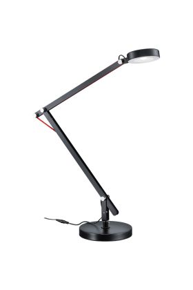 Trio Amsterdam 527920102 zwarte bureaulamp met scharnierende arm en ronde kop