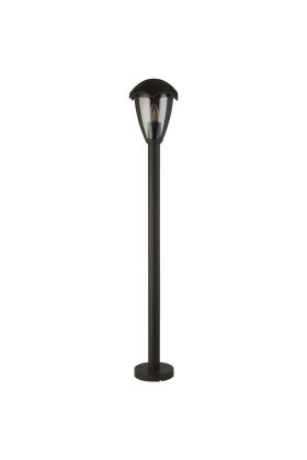 Searchlight Bluebell 57892-970 antraciet grijze paallamp van 97cm hoog met kap met drie ronde heldere ruitjes