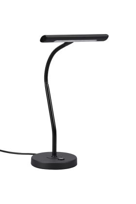 Trio Curtis 579790132 zwarte bureaulamp met brede kap met LED strip aan een flexibele hals