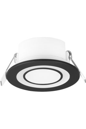 Trio Core 652510132 zijaanzicht zwarte inbouwspot met in twee delen te schakelen led paneel