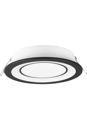 Trio Core 652610132 zijaanzicht mat zwarte inbouwspot met in twee delen te schakelen led paneel