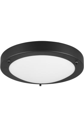 Trio Condus 6801011-32 plafonnière voor de badkamer met zwarte rand en wit glazen schaal