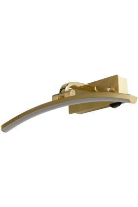 Searchlight Santorini messing schilderijlamp met gebogen LED balk van 40cm en schakelaar