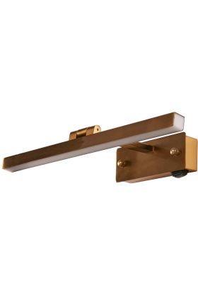 Searchlight Corfu mat messing schilderijlamp met een LED balk van 39cm en een schakelaar