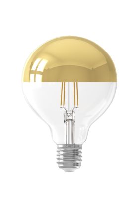 2001001500 8712879158769 Calex Top Mirror Globe G95 matt Gold Straight filament 220-240V 4W 200lm 1800K E27 Dimbaar met LED dimmer