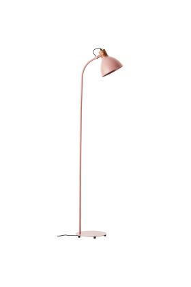 Brilliant Erena 94556/04 roze vloerlamp van metaal met hout aan de achterzijde van het kapje