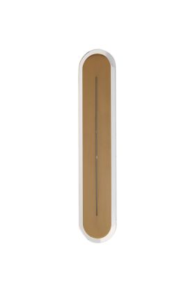 Searchlight Couper 55910SB mat bronzen ovale wandlamp van 42cm hoog voor de badkamer met LED streep voorwaarts en achterlicht rondom het armatuur