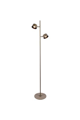 Freelight Cugino olijfgroene vloerlamp van 150cm hoog met twee spots met geintegreerde LED en touchdimmer