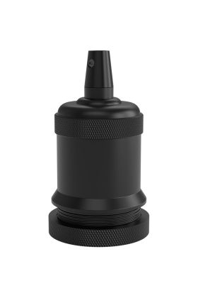 940460 Calex lamphouder E27 aluminium model piek M-003 mat zwart, max.250V-60W
