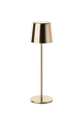 Brilliant Xaana G40939/18 geborsteld messing tafellamp met accu