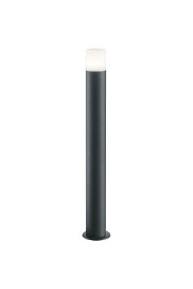 Trio Hoosic 424060142 antraciet grijze ronde paallamp met kop van wit kunststof