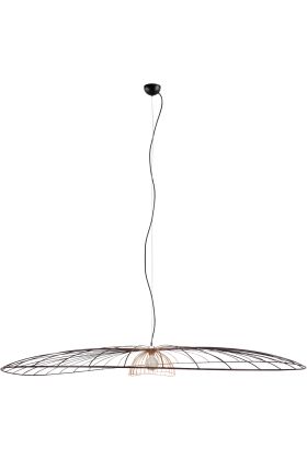 Casalum Lauris schijfvormige hanglamp met een diameter van 200 cm van zwart en goudkleurig metaaldraad