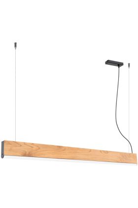 Thoro Lykke TH.322 eikenhouten hanglamp met een balk van 120cm en twee bevestigingskabels