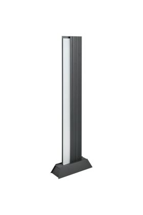 Trio Mariza 447060142 antraciet grijze paallamp van geribbeld metaal met LED plank