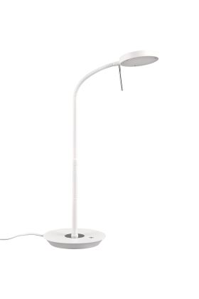 Trio Monza 523310131 mat witte bureaulamp met flexibele arm en ronde kop met LED paneel