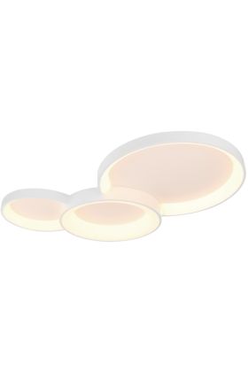 Freelight Fuso PL3030W 71cm brede witte plafonniere van drie in elkaar geschoven cirkels