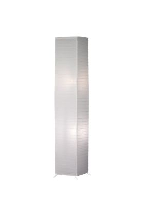 Trio Bamboo rechthoekige vloerlamp van 130 cm hoog van wit rijstpapier met twee lichtpunten